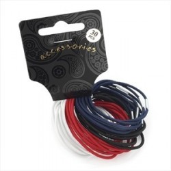 Thirty piece black, white, red & navy colour thin hair...