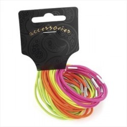 Thirty piece neon tone thin hair elastic set.