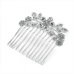 Silver colour crystal hair comb.