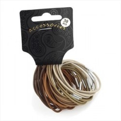 Thirty piece brown tone thin hair elastic set.