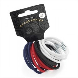 Fourteen piece black, white, red & navy colour thick hair...