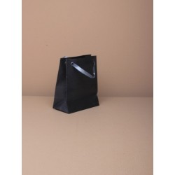 dark grey metallic mini gift bag with ribbon handle. size...