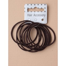 card of 10 brown thin endless elastics.