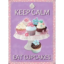 Novelty Metal Sign - 15x20cm - Keep calm eat cupcakes...