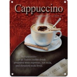 Novelty Metal Sign - 15x20cm Cappuccino Coffee Metal Sign...