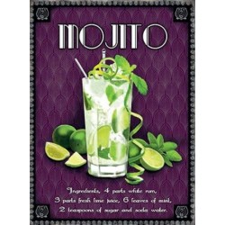 Novelty Metal Sign - Mojito Cocktail Metal Sign 15x20cm...