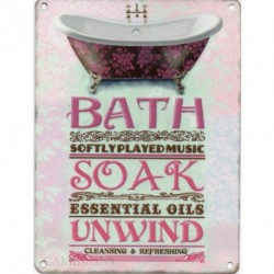 Novelty Metal Sign - Bath Soak Unwind Metal Sign Vintage...