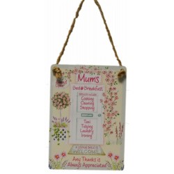 Metal Dangler Sign 9x6.5cm - Mum's B&B Mini Metal Dangler...
