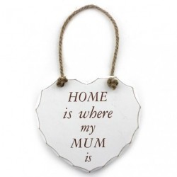 Novelty Wooden Dangler Sign -  17cm high Sign - Home is...