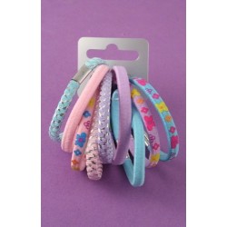 Hair Elastics - Set of 9 pastel pink and lilac assorted...