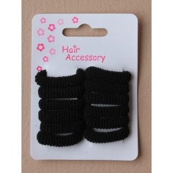 Hair Ponios - A set of 12 black mini ponios.
