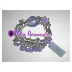 Hearts and daisies - stretch bracelet