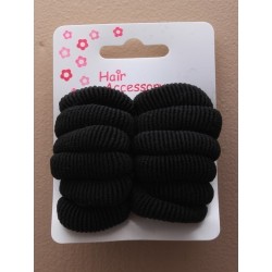 Hair Ponios - A set of 12 black hair ponios.