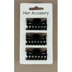 Hair Clamps - pack of 3 clamps 4cm black hair clamps