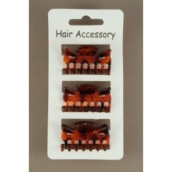Hair Clamps - A pack of 3 faux tortoise shell 4cm hair...