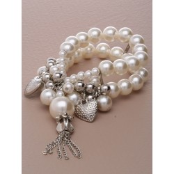 Pearl Charm Flexi-Bracelet with optional tassels