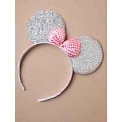 Sparkly mouse ears with bow on an aliceband available in...