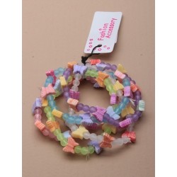 Bracelets - Set of 5 coloured butterfly beaded bracelets.