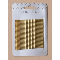 Hair Grips - 36 blonde 65mm kirby hair grips