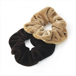 Scrunchie Set - A Two piece light and dark brown velvet...