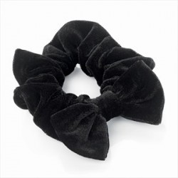 Scrunchie - Black velvet effect elasticated hair...