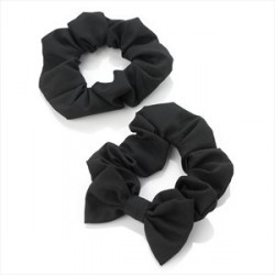 Scrunchie Set - Two piece black bow and plain elastic...