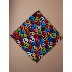 Bandanna - brightly coloured peace sign bandanna 55x55cm