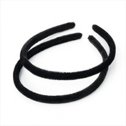 Headband Set - Two piece black colour velvet look narrow...