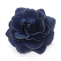Hair Elastic Clip - Navy colour rose flower glitter hair...