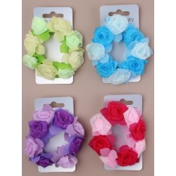 Two-Tone Rosebud hair scrunchie