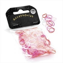 Hair Elastics - 250 pieces small pink tones hair elastic...
