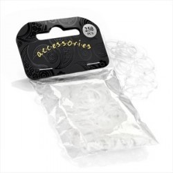 Hair Elastics - 250 pieces clear colour hair elastic bands.