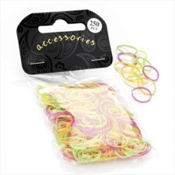 Hair Elastics - 250 pieces multi colour bright hair...
