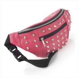 Bum Bag - Fuchsia colour studded bum bag.