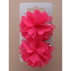 Beak Hair Clip - Chiffon florets, heart shaped petal hair...