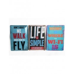 Embossed metal blues retro signs - Distressed finish with...