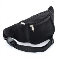 Bum Bag - Plain Black Canvas bum bag.