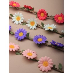 Halo Browband - Natural cord fabric daisy garland...