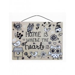 Mini Plaque - home is where the heart is - 8cm x 10cm...