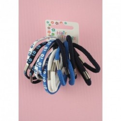 Hair Elastics - Pack of 14 Assorted Blue Haior Elastics