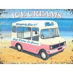 Mel's Ice Cream Van 10257 metal wall sign 15x20cm