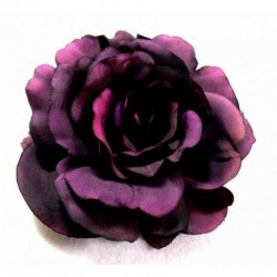 Dark Plum Purple Hair Flower on Hair Elastic Large...