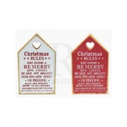 Christmas Love House -  Red or White christmas rules plaque