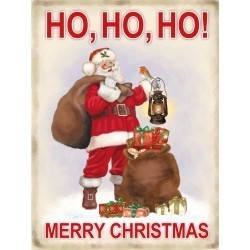 Ho Ho Ho festive metal wall sign 60527 15x20cm