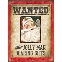 Wanted festive metal wall sign 60537 15x20cm