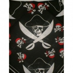 Pirate Skull Bandanna Crossed Sword Cutlass Black, White...