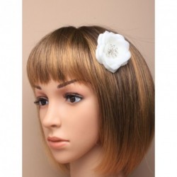 Hair Comb Flower - Layered white fabric flower with...