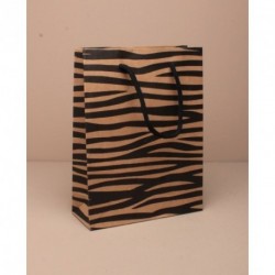 Gift Bag - Small tiger print natural brown gift bag Size...