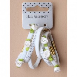 Hair Elastics - 6 pastel blue elastics 2 rosebuds 2 plain...