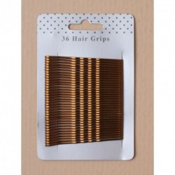Kirby Hair Grips - 36 brown 65mm kirby hair grip slides
